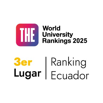 Reconocimiento de Times Higher Education que indica 3.er lugar en Ecuador en el World University Rankings 2025.